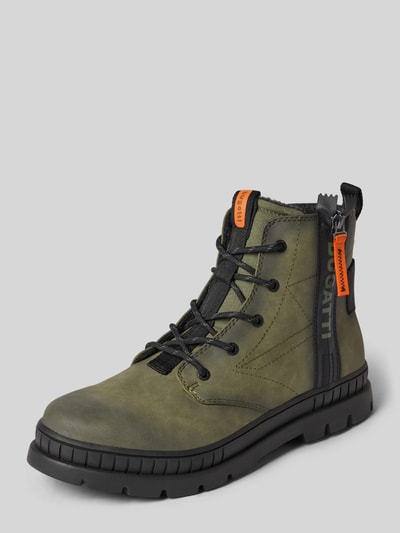 bugatti Boots mit Schnür- und Reißverschluss Modell 'Pallario' Dunkelgruen 1