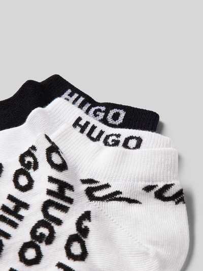 HUGO Sneakersokken met labelprint in een set van 3 paar Zwart - 2