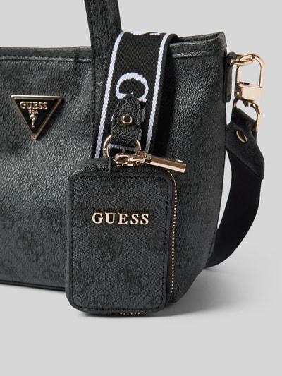 Guess Handtasche mit Label-Applikation Modell 'LATONA' Anthrazit Melange 3