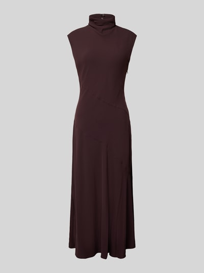 Mango Maxikleid mit Stehkragen Dunkelbraun 2