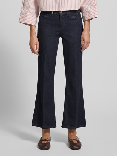 CAMBIO Regular Fit Bootcut Jeans aus Baumwoll-Mix Modell 'FABIENNE' Jeansblau 4