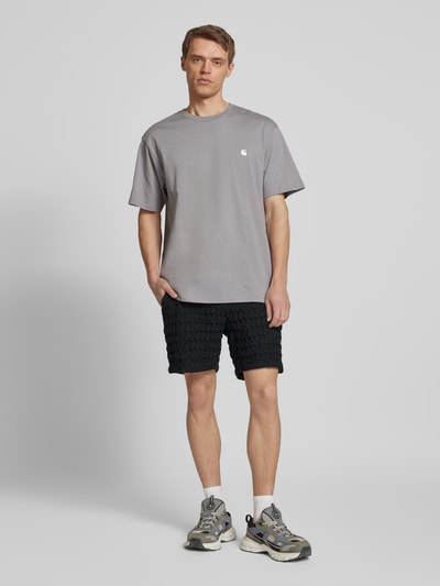 Only & Sons Regular fit sweatshorts met structuurmotief, model 'TEL BRADDOCK' Zwart - 1