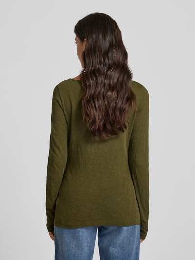 Marc O'Polo Regular Fit Langarmshirt aus reiner Baumwolle Oliv 5
