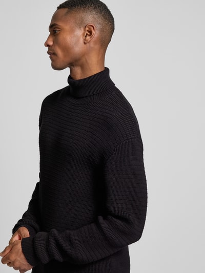 SELECTED HOMME Strickpullover mit Rollkragen Modell 'THEO' Black 3