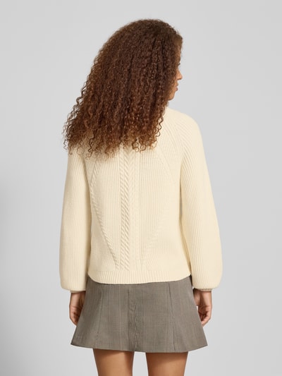 Only Regular fit gebreide pullover van viscosemix, model 'KATIA' Offwhite - 5