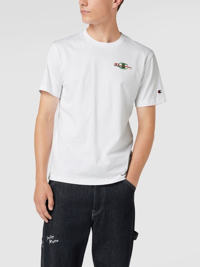 CHAMPION T-Shirt mit Label-Stitchings Weiß 4