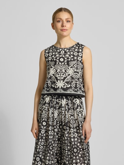 Weekend Max Mara Crop top o kroju boxy fit z czystej bawełny Model 'IFANALE' Czarny 4