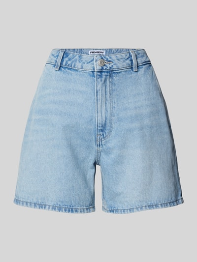 Review Korte jeans met stitchings en steekzakken Lichtblauw - 2