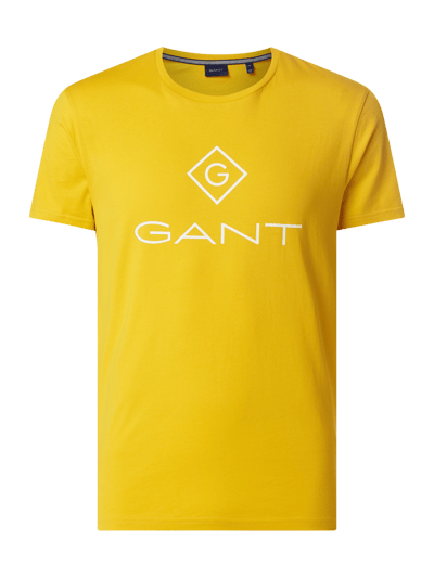 Gant T-Shirt mit Logo-Print  Hellgelb 1