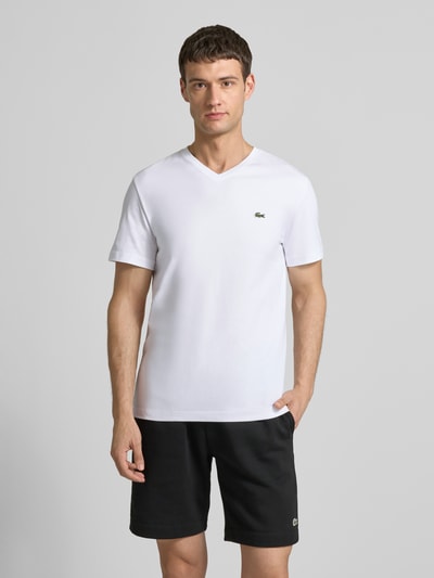 Lacoste Regular Fit T-Shirt aus reiner Baumwolle Weiss 4