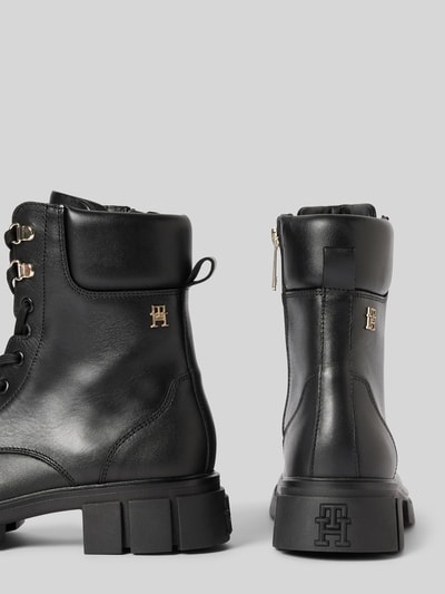 Tommy Hilfiger Schnürboots aus Leder mit Label-Applikation Modell 'LACE-UP' Black 2