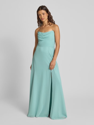 V.M. Abendkleid mit Wasserfall-Ausschnitt Hellgruen 4