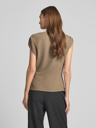 s.Oliver BLACK LABEL Bluzka o kroju relaxed fit z fakturowanym wzorem Szarobrązowy 5