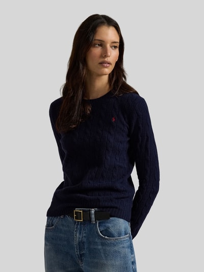 Polo Ralph Lauren Sweter z dzianiny o kroju regular fit z mieszanki wełny i kaszmiru Granatowy 4