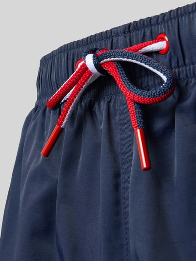 Produktfoto, Badehose mit elastischem Bund und Tunnelzug von MCNEAL, Herren, Baumwoll-Mix, Regular-Fit, Dunkelblau, Detailaufnahme