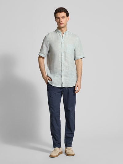 Christian Berg Men Regular Fit Freizeithemd aus Leinen Schilf 1