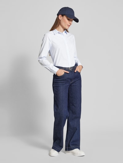 Gant Regular fit overhemdblouse met labelstitching Lichtblauw - 1