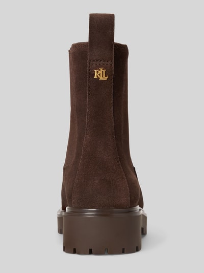 Lauren Ralph Lauren Botki z naturalnej skóry z detalem z logo Ciemnobrązowy 4