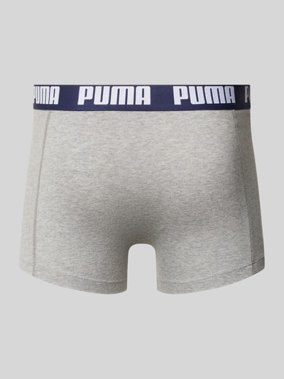 Produktfoto, graue Pant & Trunk aus Baumwoll-Mix im 2er-Pack von PUMA mit elastischem Logo-Bund, glatte Textur, Herren Pant & Trunk von PUMA