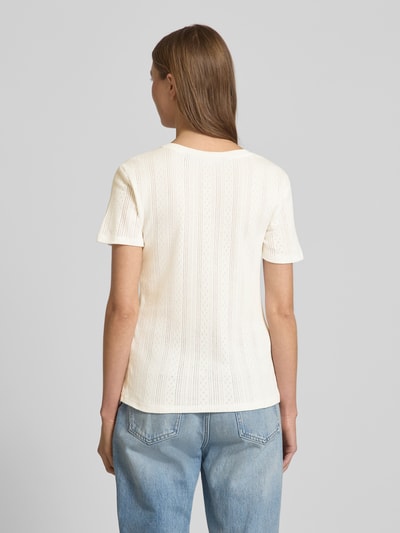 Vero Moda T-shirt o kroju slim fit z czystej bawełny model ‘LISA’ Biały 5