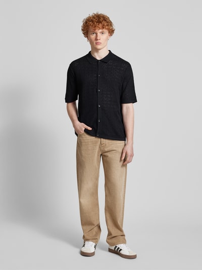 Jack & Jones Regular Fit Freizeithemd mit Polokragen Modell 'TYLER' Black 1