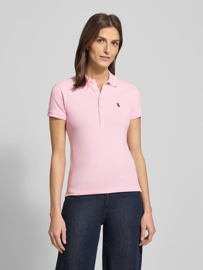 Polo Ralph Lauren Slim Fit Poloshirt mit Logo-Stitching Modell 'JULIE' Pink 4