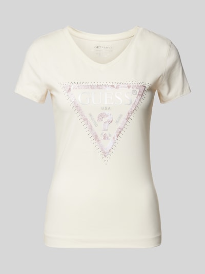 Guess T-Shirt mit Label-Print Modell 'PYTHON' Weiss 2