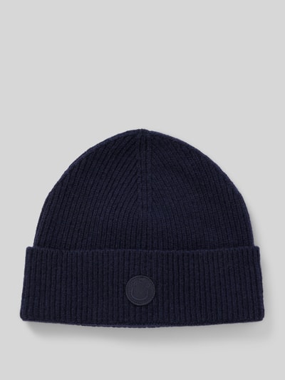 Hugo Blue Beanie van wolmix met stitching, model 'Xafi' Donkerblauw - 1