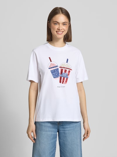 ONLY Regular Fit T-Shirt aus reiner Bio-Baumwolle Modell 'BURST' Weiss 4