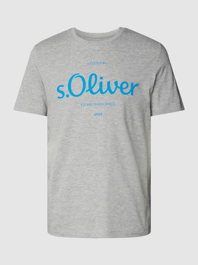 s.Oliver RED LABEL T-shirt z nadrukiem z logo Jasnoszary 2