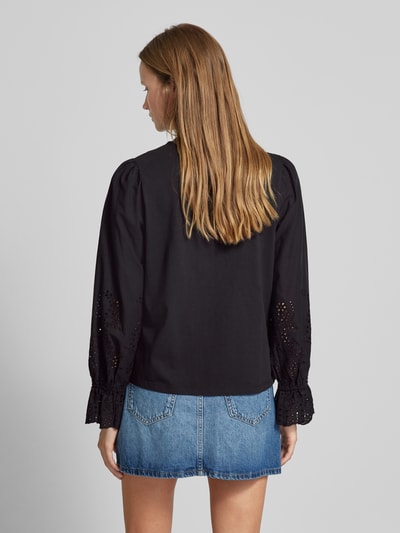 YAS Blouse met ajourpatroon, model 'LEX' Zwart - 5