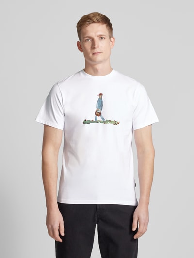 Forét T-Shirt mit Motiv-Print Modell 'HUNT' Weiss 4