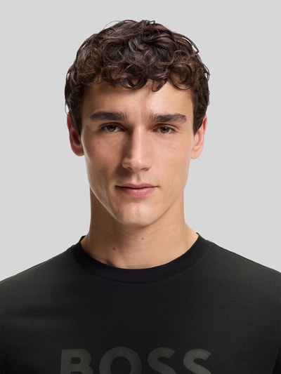 BOSS Orange regular fit T-shirt van puur katoen model 'TE_LOGO' Zwart - 3