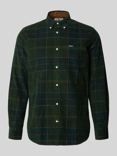 Barbour Tailored Fit Flanellhemd mit Brusttasche Oliv 1