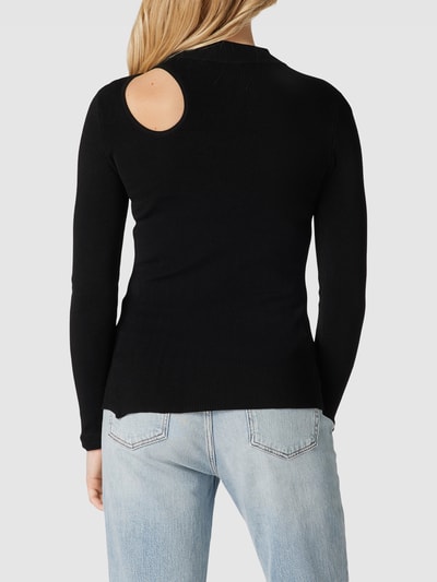 Copenhagen Muse Gebreide pullover met cut-out, model 'NATACHA' Zwart - 5