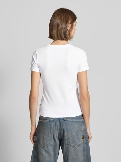 Guess Jeans Slim Fit T-Shirt mit Label-Print Weiss 5