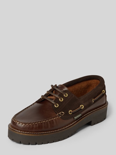 Barbour Loafer aus echtem Leder Modell 'Darras Boat Shoe' Dunkelbraun 1