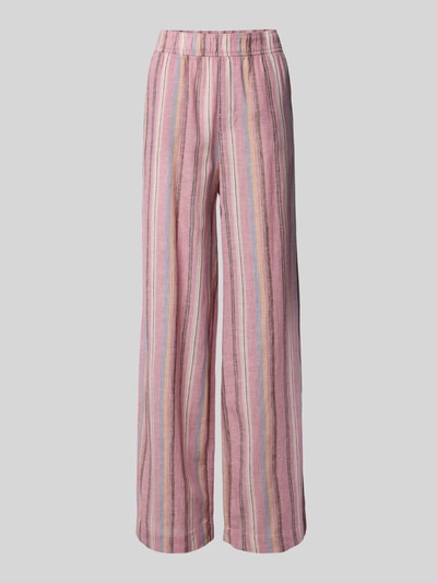 Jake*s Casual Wide Leg Stoffhose aus Leinen-Baumwoll-Mix Mauve 2