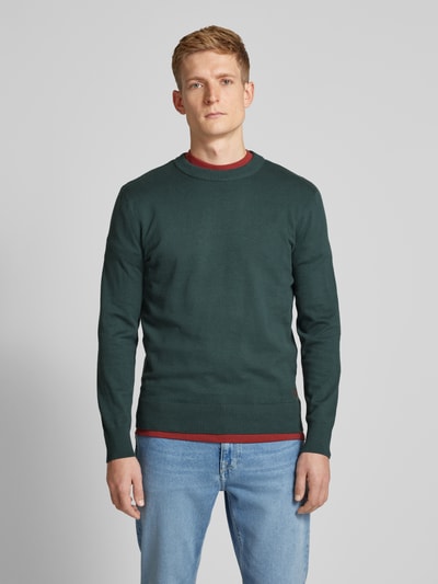 Tom Tailor Denim Gebreide pullover met ronde hals Flessengroen - 4