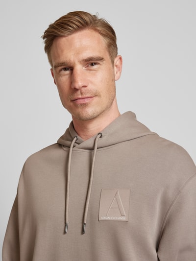 ARMANI EXCHANGE Hoodie met capuchon, model 'Pique' Beige - 3