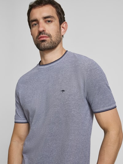 Fynch-Hatton T-shirt met labelstitching Marineblauw - 3