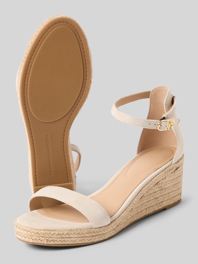 Tommy Hilfiger Buty na koturnie ze skóry naturalnej Piaskowy 4