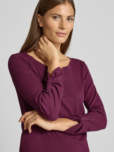 Tom Tailor Regular Fit Langarmshirt aus Baumwoll-Mix
 Bordeaux 3