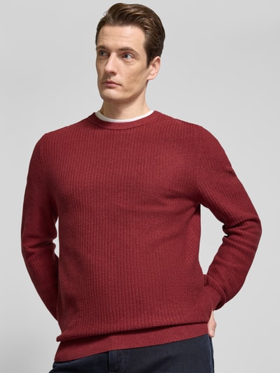 MCNEAL Strickpullover mit Strukturmuster Bordeaux Melange 3