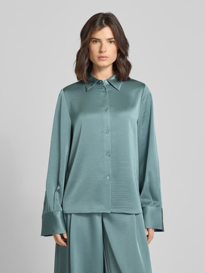 Essentiel Antwerp Oversized Langarmbluse mit Hemdblusenkragen Modell 'IPOMOEA' Petrol 4