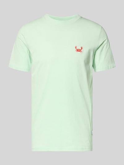 Lindbergh T-Shirt mit Stitching und Rundhalsausschnitt Hellgruen 2