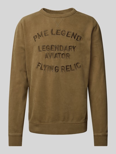 PME Legend Sweatshirt mit gerippten Abschlüssen Oliv 2