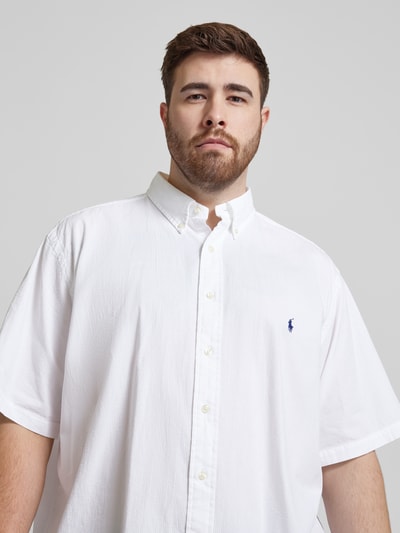 Polo Ralph Lauren Big & Tall Koszula casualowa PLUS SIZE z rękawem o dł. 1/2 Biały 3