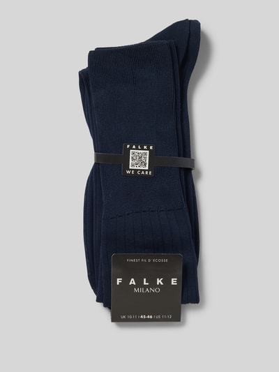 Falke Sokken met labeldetail, model 'MILANO' Marineblauw - 5
