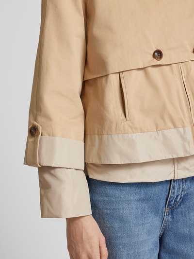 Stefanel Jacke in Two-Tone-Machart mit Kapuze Beige 3